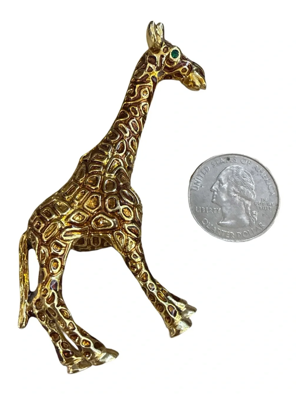 Vintage Gold-Tone Giraffe Brooch Pin